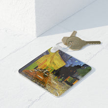 Load image into Gallery viewer, Van Gogh - Cafe Terrace at Night - Square Photo Keyring
