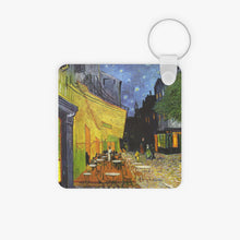 Load image into Gallery viewer, Van Gogh - Cafe Terrace at Night - Square Photo Keyring
